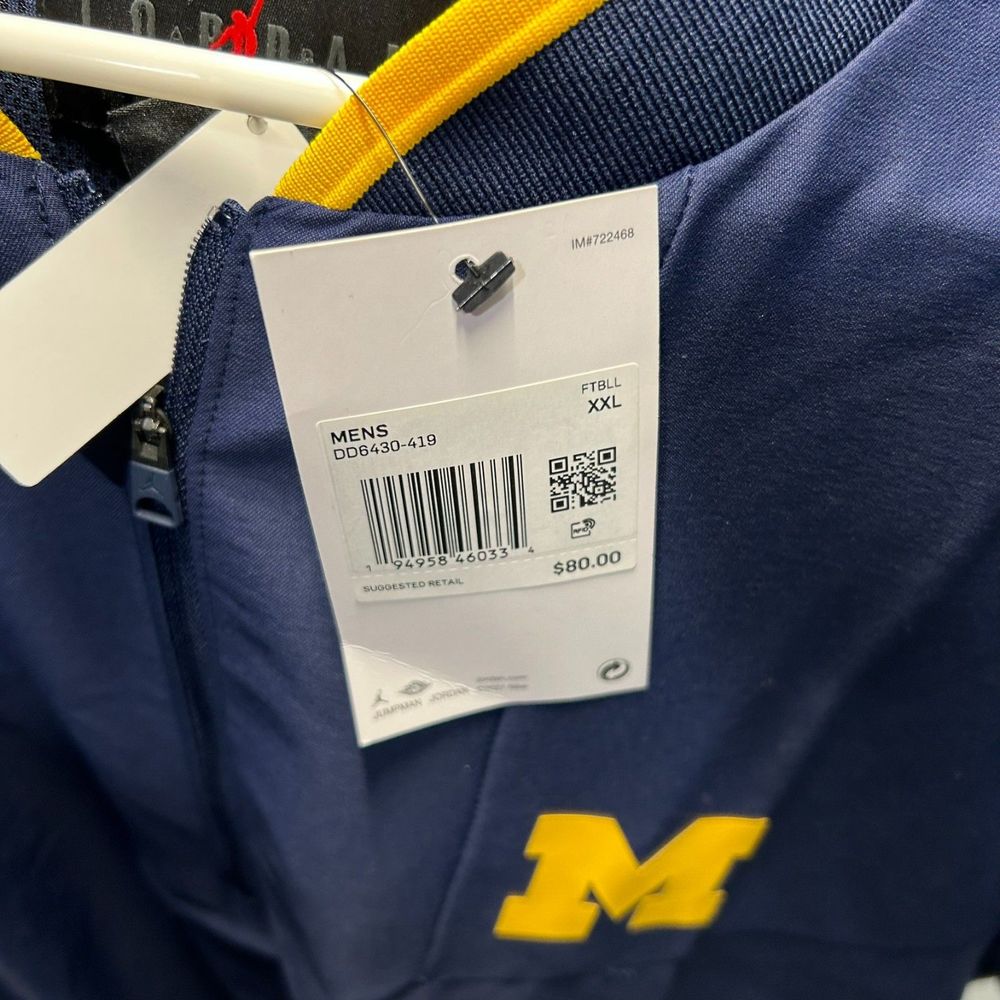 Michigan Jordan On-Field Quarter Zip Short Sleeve Pullover NWT - Picture 4 of 4